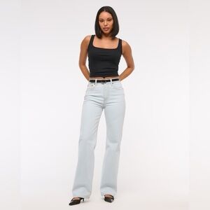 Abercrombie & Fitch High Rise 90s Relaxed Light Wash Jeans 14 Short